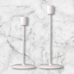 Candlestick Holders - White Metal 