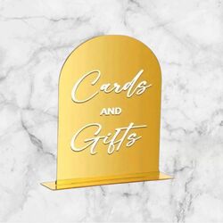 Cards & Gifts Sign - Gold Mirror