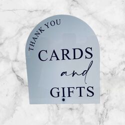 Cards & Gifts Sign - White Arch with Black 