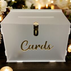 Cards Box  Frosted with Gold 