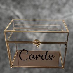 Wishing Well - Cards Box - Glass/Gold Framed
