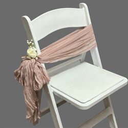 Ceremony Aisle Chair Sash  Cheesecloth  Dusty Pink