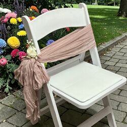 Ceremony Aisle Chair Sash  Cheesecloth  Dusty Pink