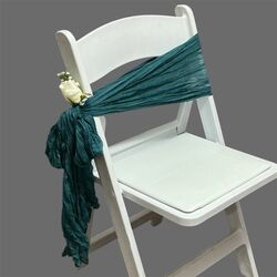 Ceremony Aisle Chair Sash  Cheesecloth  Peacock Blue