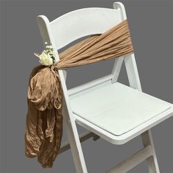 Ceremony Aisle Chair Sash   Cheesecloth   Caramel