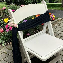 Ceremony Aisle Chair Sashes  Navy