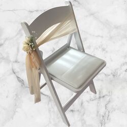 Ceremony Aisle Chair Sashes - Champagne Chiffon 