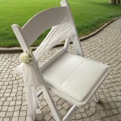 Ceremony Aisle Chair Sashes   Ivory Chiffon 