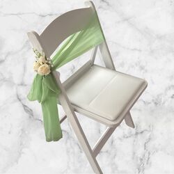 Ceremony Aisle Chair Sashes - Sage Green Chiffon 