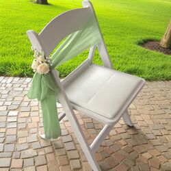Ceremony Aisle Chair Sashes   Sage Green Chiffon 