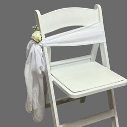 Ceremony Aisle Chair Sashes   White Chiffon 
