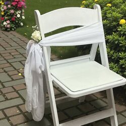 Ceremony Aisle Chair Sashes   White Chiffon 