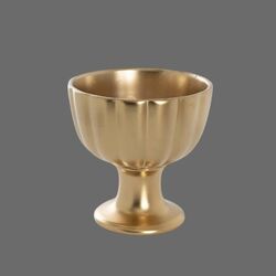 Comport Vase   Gold Ceramic