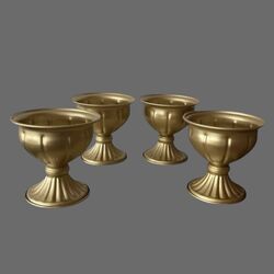 Comport Vase   Gold Metal