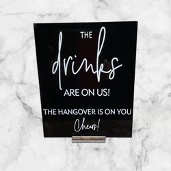 Drinks Sign - Black Acrylic 