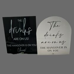 Drinks Sign   Black Acrylic 