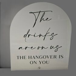 Drinks Sign   Black Acrylic 