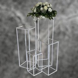 Flower Display Stands x 4  Clear Acrylic Tops 