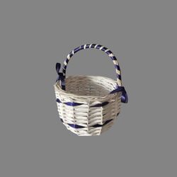 Flower Girl White Cane Basket