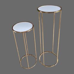 Flower Stands   Round Gold Frames
