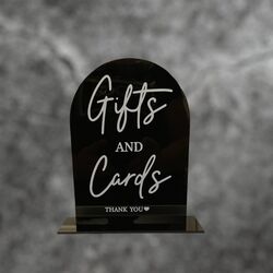 Gifts & Cards Sign - Black Acrylic