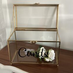 Glass Cards Box   Gold Framed