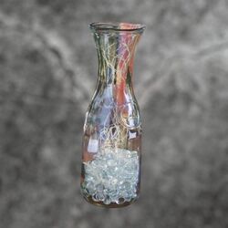 Glass Wine Carafe with Glass Beads and String lights 