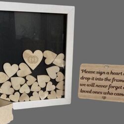 Heart Guestbook White Frame Set