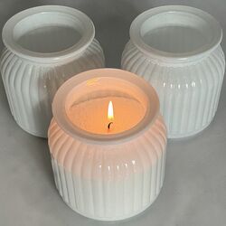 Hurricane Glass Jar  White