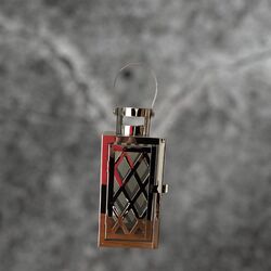 Lanterns Silver   with Criss Cross Pattern   Small 