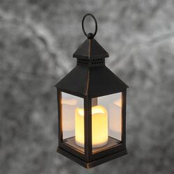 Lanterns - Brass/Black  with LED Candle