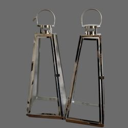 Lanterns   Silver Triangular   Large 
