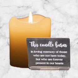 Memorial Table Sign - Clear Acrylic, White