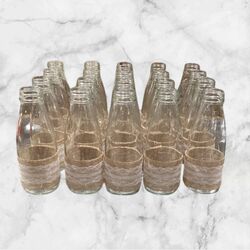 Milk Bottle with Hessian Lace Wrap Large