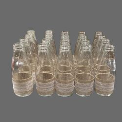 Milk Bottle with Hessian Lace Wrap Large