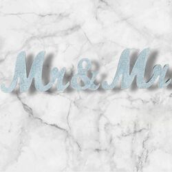 ‘Mr & Mr’, ‘Mrs & Mrs’, or ‘Mr & Mrs’ - Silver Glitter