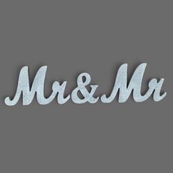 Mr + Mr Mrs + Mrs or Mr + Mrs   Silver Glitter