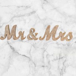 ‘Mr & Mrs’ Sign - Gold Glitter 