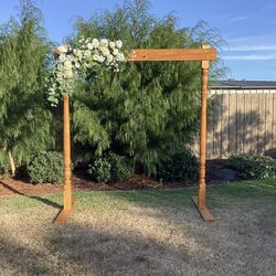 Natural Stained Wooden Arbour 