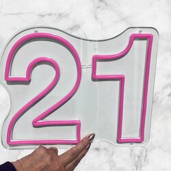 Neon sign - ‘21’ - Pink 