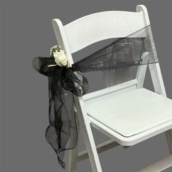 Organza Chair Sashes   Black 