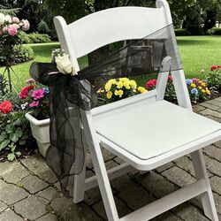 Organza Chair Sashes   Black 