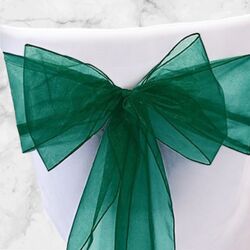 Organza Chair Sashes - Dark Green 