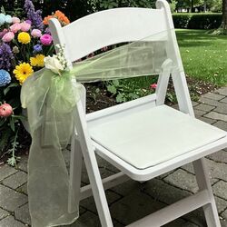 Organza Chair Sashes   Light Green