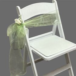 Organza Chair Sashes   Light Green