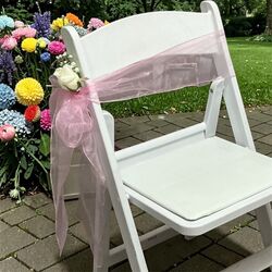 Organza Chair Sashes   Light Pink