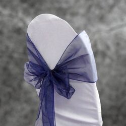 Organza Chair Sashes - Navy Blue 