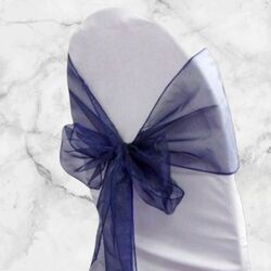Organza Chair Sashes - Navy Blue 