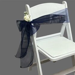 Organza Chair Sashes   Navy Blue 