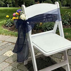 Organza Chair Sashes   Navy Blue 